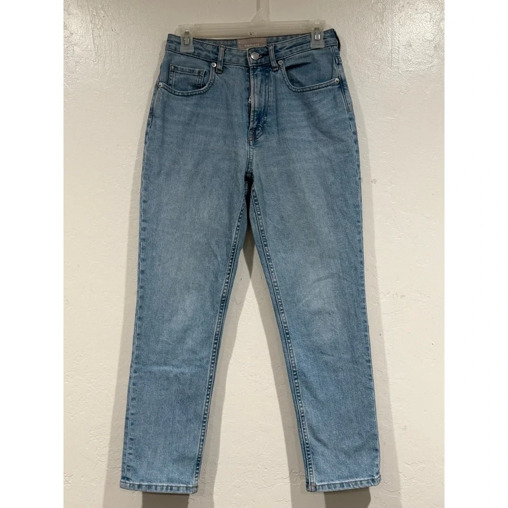 Everlane The Curvy Cheeky Jean Light Indigo High Rise Straight Crop Denim 26